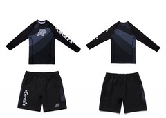 Albino and Preto LOCALS SCENE Rash Guard LS & Shorts (Loose) Bjj Kimono No Gi