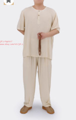 Cotton Meditation Buddhist Monk Sleepwear Summer Shaolin pajamas Set Underwear