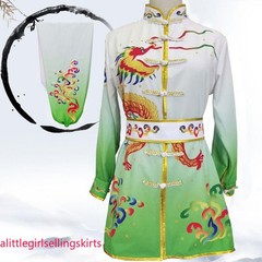 Gradient Martial Arts Uniform Kung Fu Tai Chi Suit Changquan Set Dragon Pattern