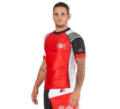 Fuji Linear Lockdown MMA BJJ Jiu Jitsu Short Sleeve SS Rashguard – Black/Red