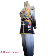 Gradient Martial Arts Uniform Kung Fu Tai Chi Suit Changquan Set Dragon Pattern