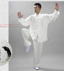 Unisex Korean Silk Tai Chi Suit Kung Fu Uniform Martial Arts Performance Clothes