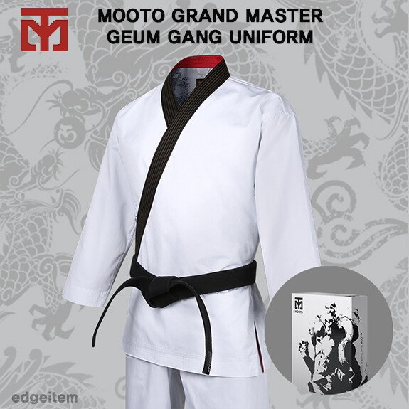 MOOTO Geum Gang Grand Master Uniform (Black-Neck) Open Uniform Instructor Dobok