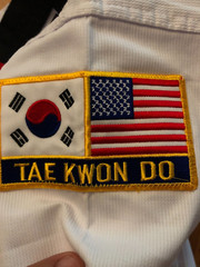 Taekwondo Top Sun Sports White Martial Arts CHILD KID SZ 0000 Patches Halloween