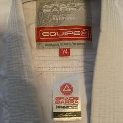 Gracie Barra Adidas White Kimono Youth Size Y3 Jiu Jitsu Equipe Gi