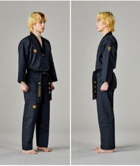 MOOTO MTX Slate Gray Color Uniform WT Demonstration Black Team Dobok Performance