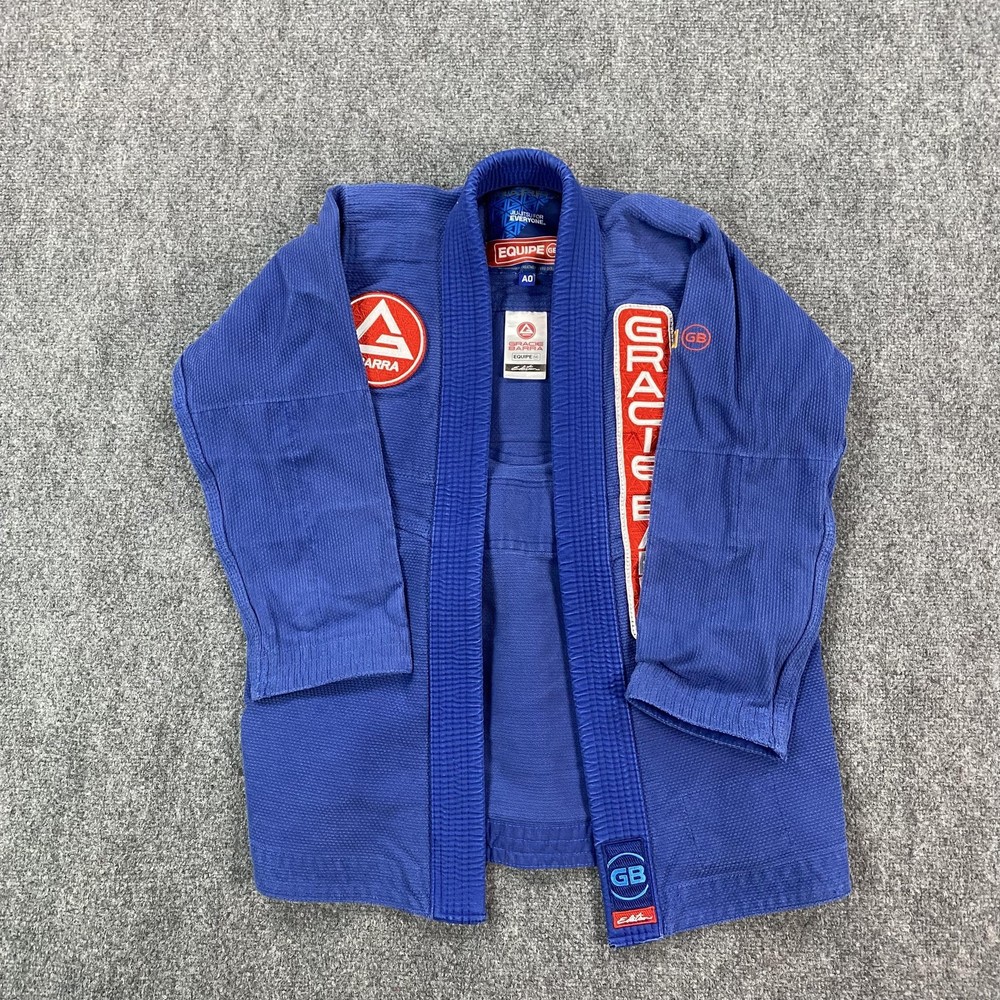 Gracie Barra BJJ Gi Jacket Kimono Top A0 Blue Equipe GB Edition Jiu-Jitsu Cotton