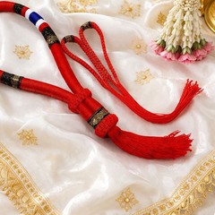 Mongkol Prajiat Set Muay Thai Boxing Color Red Head Armbands Handmand MMA.