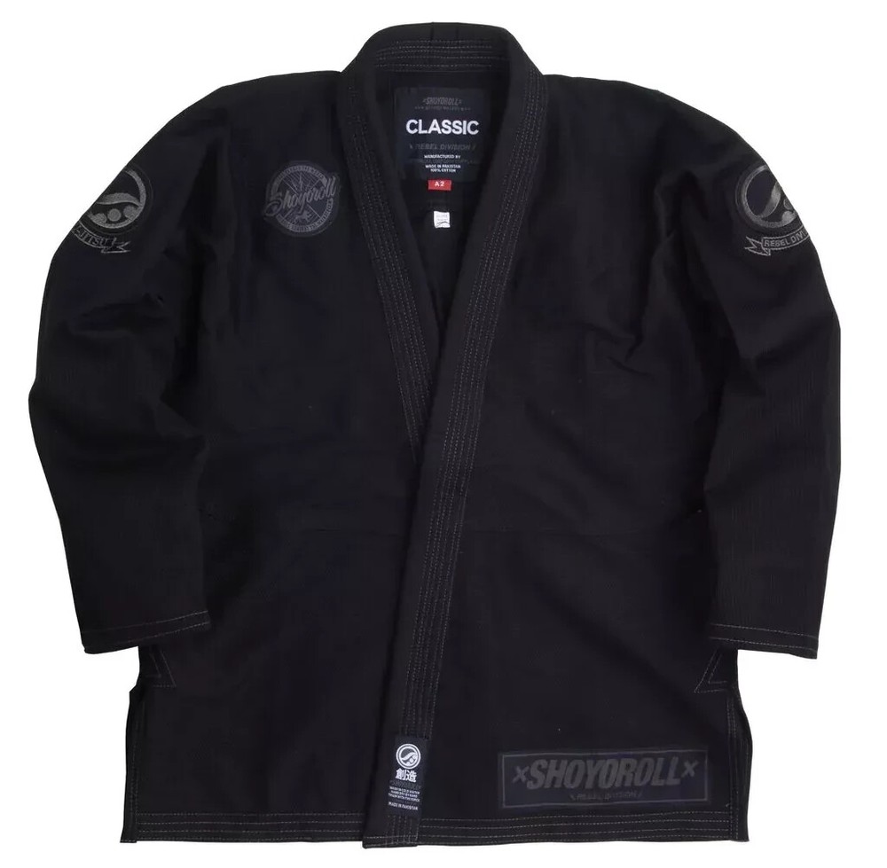 BJJ Gi Shoyoroll Cut Batch 51 REBEL Japan BJJ Uniform 450 GSM Black **With Bag**