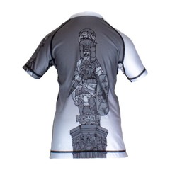 Kid’s BJJ Rash Guard | Grey and white | Cool illustration