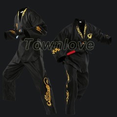 Black Taekwondo Uniform Dobok Adult Kids Female Taekwondo Dobok Cotton Suits