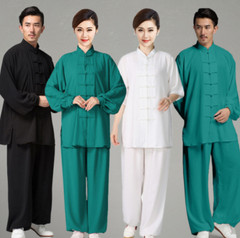 Unisex Cotton Blend Tai Chi Suit Morning Exercise Uniform Kung Fu Clothing Suit