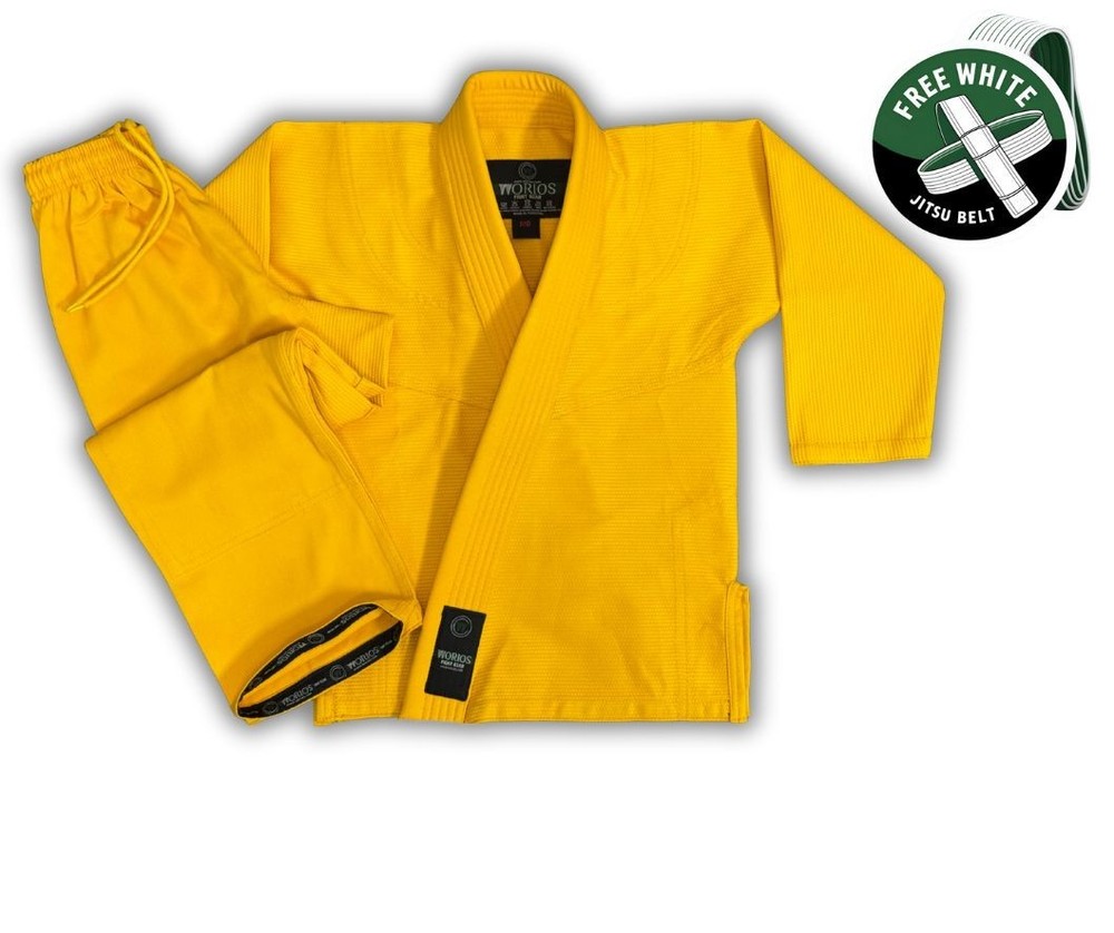 Worios Brazilian JiuJitsu Gi Kimono Yellow Lightweight Pro 2.0 For kids