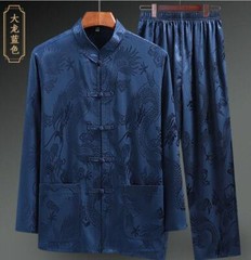 Mens Chinese Kung Fu Sets Taichi Tang Suit Top +Pant Martial Arts Wushu Customes