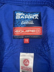 Gracie Barra Blue Competition Kimono Youth Size Y4 Jiu Jitsu Equipe Top Only
