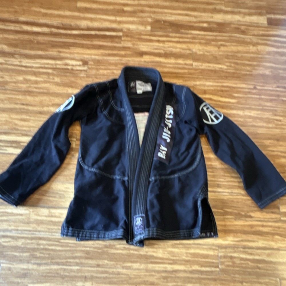Bay Jiu-Jitsu Gi Jacket Black A0 Embroidered Logo Adult Unisex