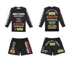 Shoyoroll Born x Raised LS Rash Guard & Shorts Set BJJ No Gi Grappling MMA