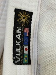 Mens Vulkan The Real Jiu Jitsu White Top Pro A0 Fight Wear Cotton Jacket & Pants