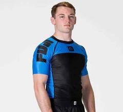 Fuji Sports IBJJF Ranked BJJ Jiu Jitsu Short Sleeve SS Rashguard – Blue