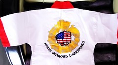 DINAMICS Martial Arts AN’S TAEKWONDO Shirt/SHORT Kids White/RED SET SIZE 000/120