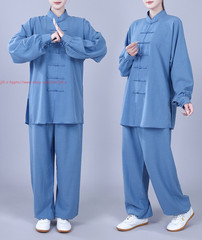 Unisex Tai Chi Kung Fu Suit Linen Cotton Morning Exercise martial arts Uniforms