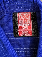 Breakpoint Gi Size K2 Blue Jiujitsu Grappling MMA Gym Training Canvas Logo