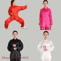 Chinese Kung Fu Tai Chi Faux Silk Uniform Arts Wushu Wing Chun Sets Unisex