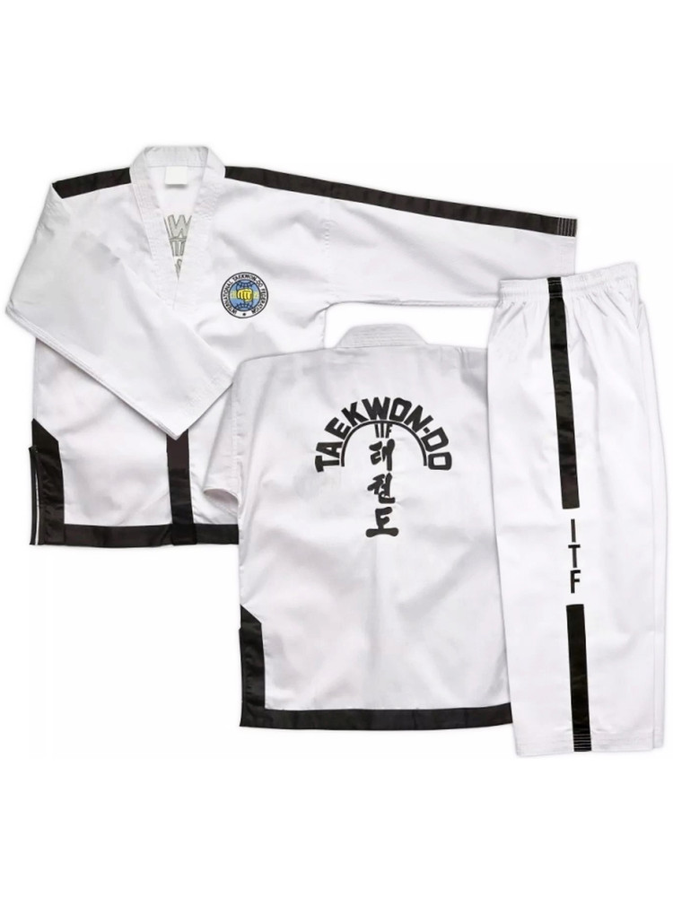 Thapur Sports Elite ITF Master Taekwondo Uniform Gi With Black Stripes