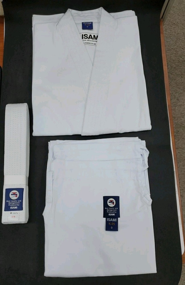 New ISAMI Karate Gi Classic White Sz K-25 O