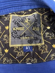 KINGZ 450 Royal Blue Jiu Jitsu Robe Size A1 (approx. Adult Small)