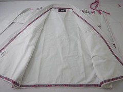 All-Around Brazilian Style Jiu Jitsu Uniform, Pink/White, Size W6