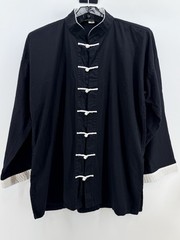 Men’s Cotton Kung Fu Uniform Top Martial Arts in Black Size 5