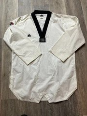 adidas adi fighter elite taekwondo white dobok uniform jacket korea size 6/200cm