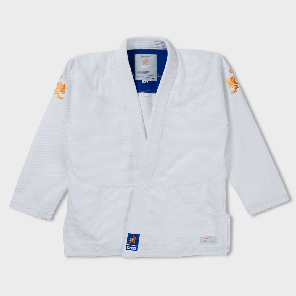 KINGZ x IBJJF Official Gi White 450 GSM BJJ Gi | Competition Legal Kimono