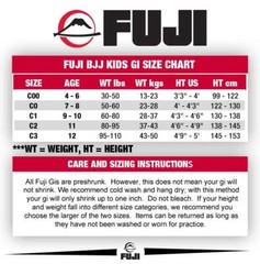 Fuji Kids Youth Childrens All Around Brazilian Jiu Jitsu Gi Jiu-Jitsu BJJ White