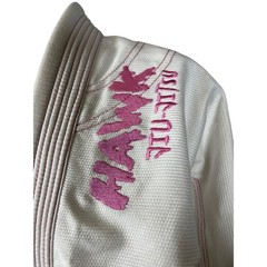 Hawk Jiu Jitsu BJJ Gi Jacket White Pink Contrast Stitching Youth Kids Size K0