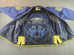 Raven Fightwear Men’s A4 Ulfhedinn Nordic Wolf Uniform Premium Gi Navy Blue