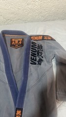 Venum Challenger BJJ Gi Set A4 Gray Jacket Blue Pants Orange Accents