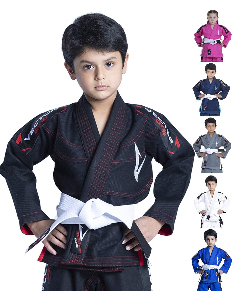 Vector Sports 100% Cotton Pearl Weave Kids Brazillian Jiu Jitsu BJJ Gi Attila…