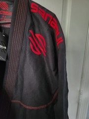 Sanabul Jacket Adult A1 Black/Red Brazilian Jiu Jitzu Gi Kimono Combat BJJ TOP