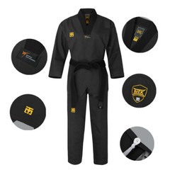 Mooto Uniform Gi Dobok V TaeKwonDo TKD Training Competition KTA WT Logo Black