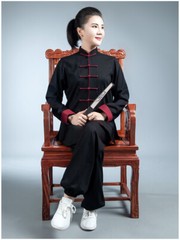 Tai Chi Clothes Martial Art Uniform Wushu Clothing Kung Fu Dress Unisex Black