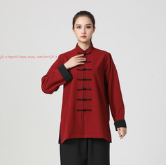 Women Tai Chi Morning Exercise Shirts Kung Fu martial arts Wing Chun Linen tops