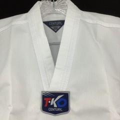 TKD CENTURY Unisex Kids Uniform White V Neck Short Sleeve Drawstring