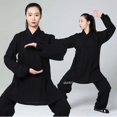 Women Chinese Traditional Cotton Linen Tai Chi Practice Martial Art Uniform Set