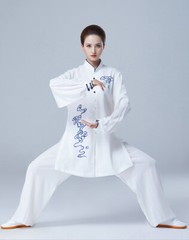 Summer Tai Chi Clothes Wrinkle Free Wushu Clothing Kung Fu White Women Men
