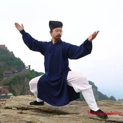Shaolin Wudang Wide Sleeves Taoist Robe Tai Chi Suit Kung Fu Uniforms Robe +Pant