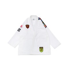 Albino and Preto Fundamental Gi Reserve White BJJ Gi JIU JITSU Kimono 450GSM