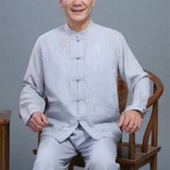 Men Chinese Tang Suit Tai Chi Set Kung Fu Uniform Shirt + Pants Martial Arts