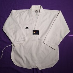 Adidas Gi Top Shirt World Taekwondo Federation Uniform 140cm White